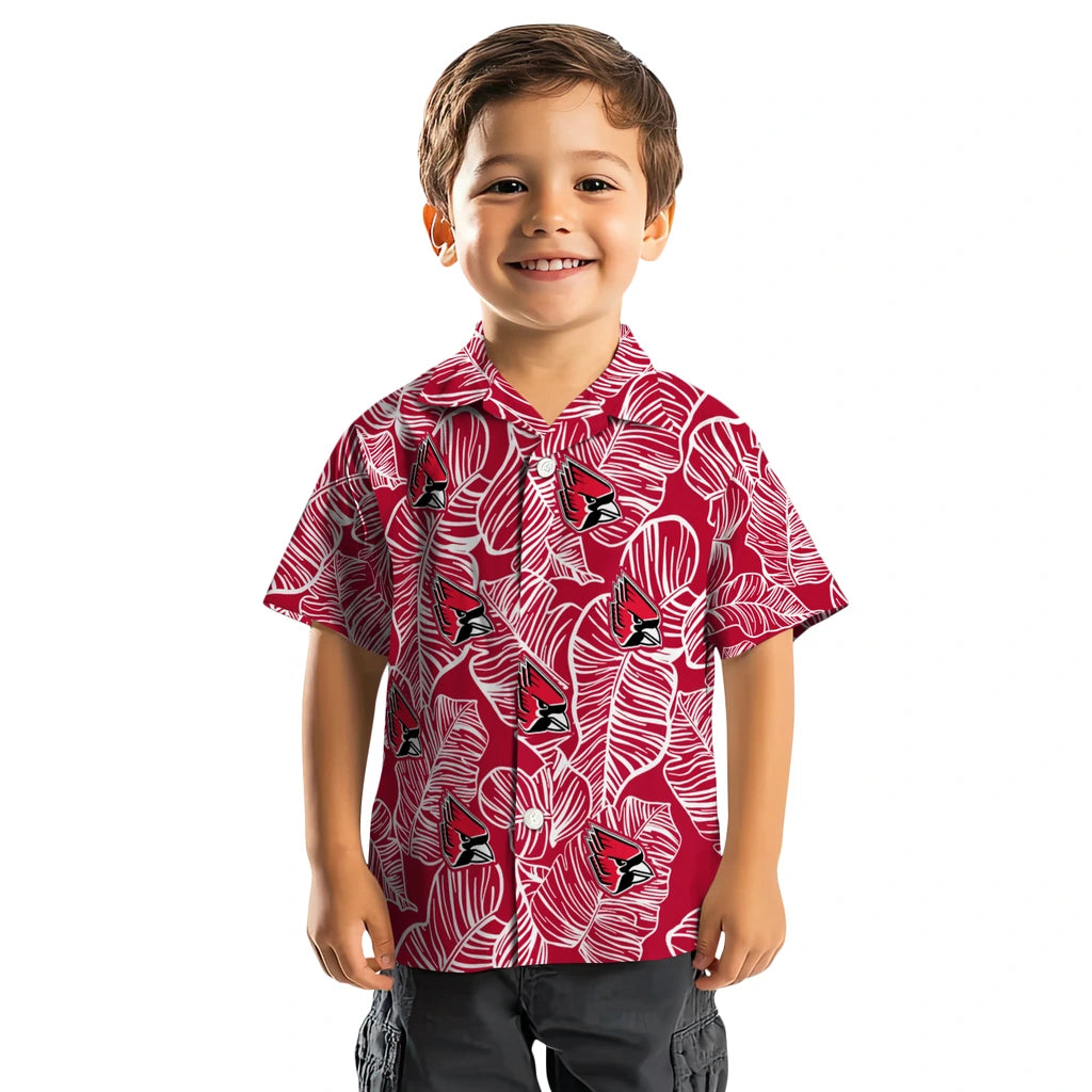 Ball State Cardinals Hawaiian Shirt - Leaf Outline | Hula Hawaiian Shirts
