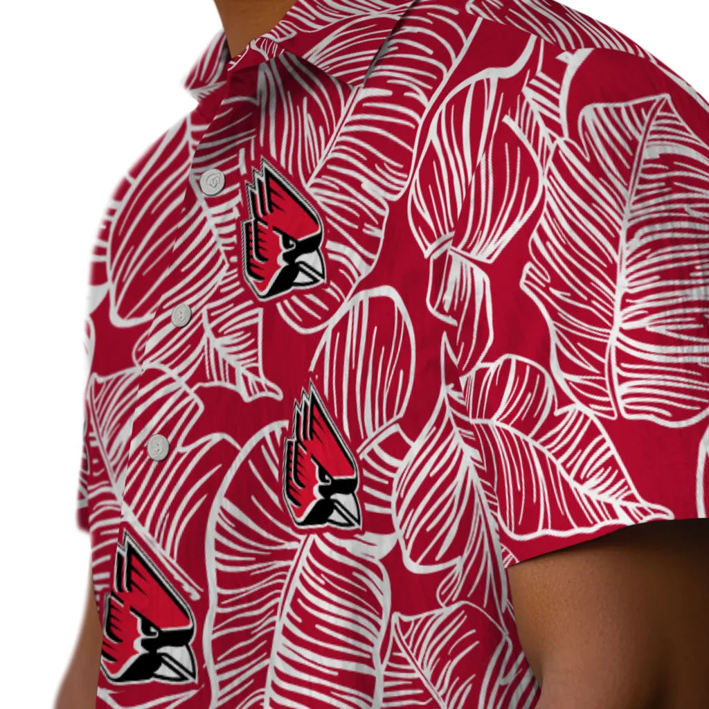 Ball State Cardinals Hawaiian Shirt - Leaf Outline | Hula Hawaiian Shirts