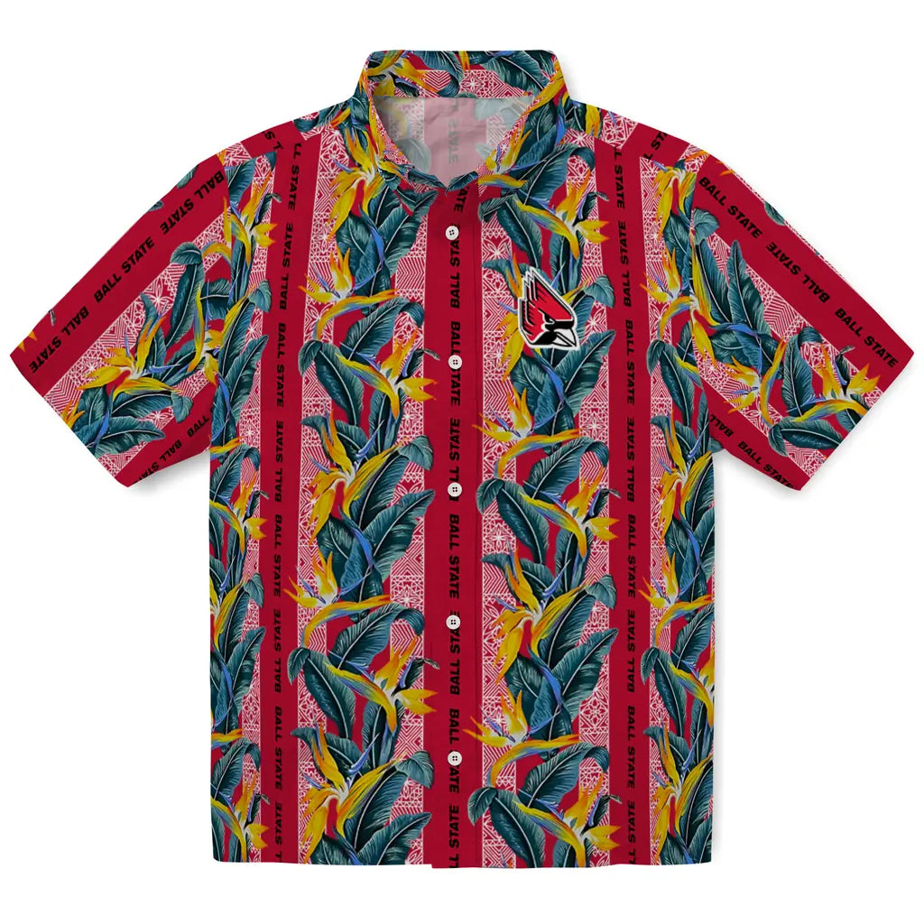 Ball State Cardinals Hawaiian Shirt - Paradise Vines | Hula Hawaiian Shirts