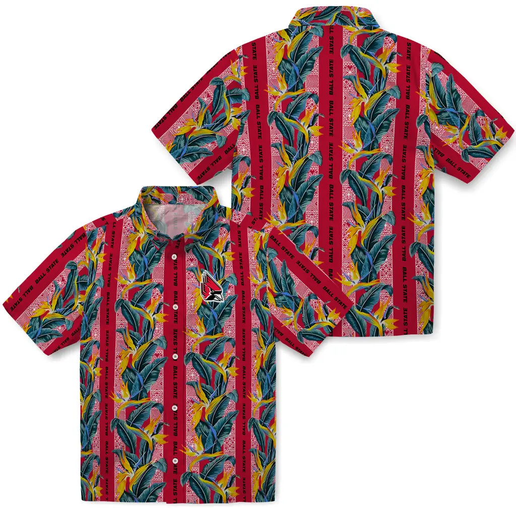 Ball State Cardinals Hawaiian Shirt - Paradise Vines | Hula Hawaiian Shirts