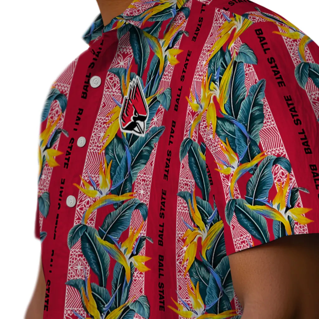 Ball State Cardinals Hawaiian Shirt - Paradise Vines | Hula Hawaiian Shirts