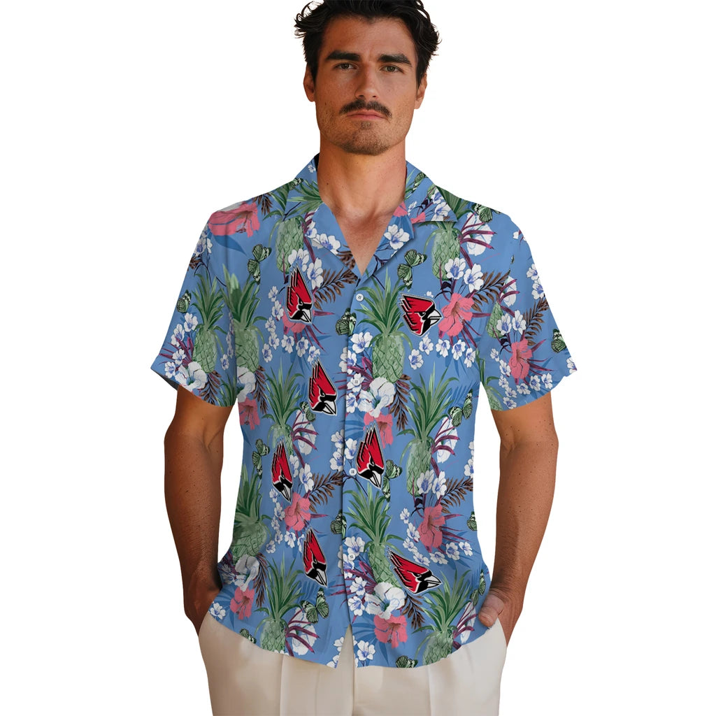 Ball State Cardinals Hawaiian Shirt - Pineapple Bouquet | Hula Hawaiian Shirts