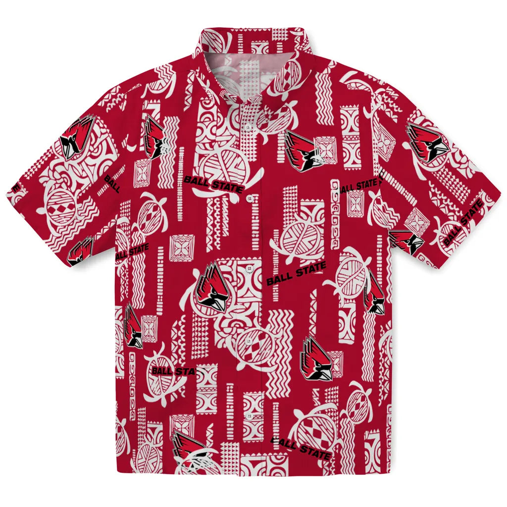 Ball State Cardinals Hawaiian Shirt - Turtle Lines | Hula Hawaiian Shirts
