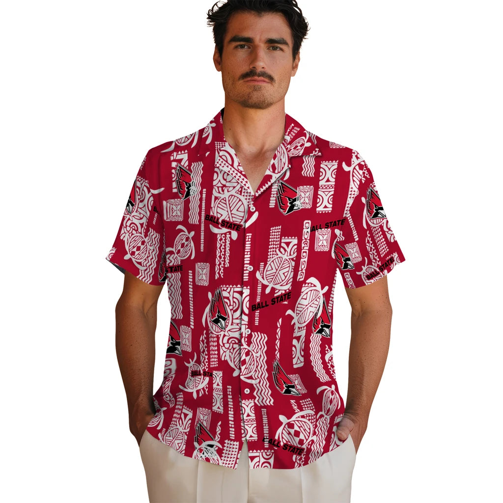 Ball State Cardinals Hawaiian Shirt - Turtle Lines | Hula Hawaiian Shirts