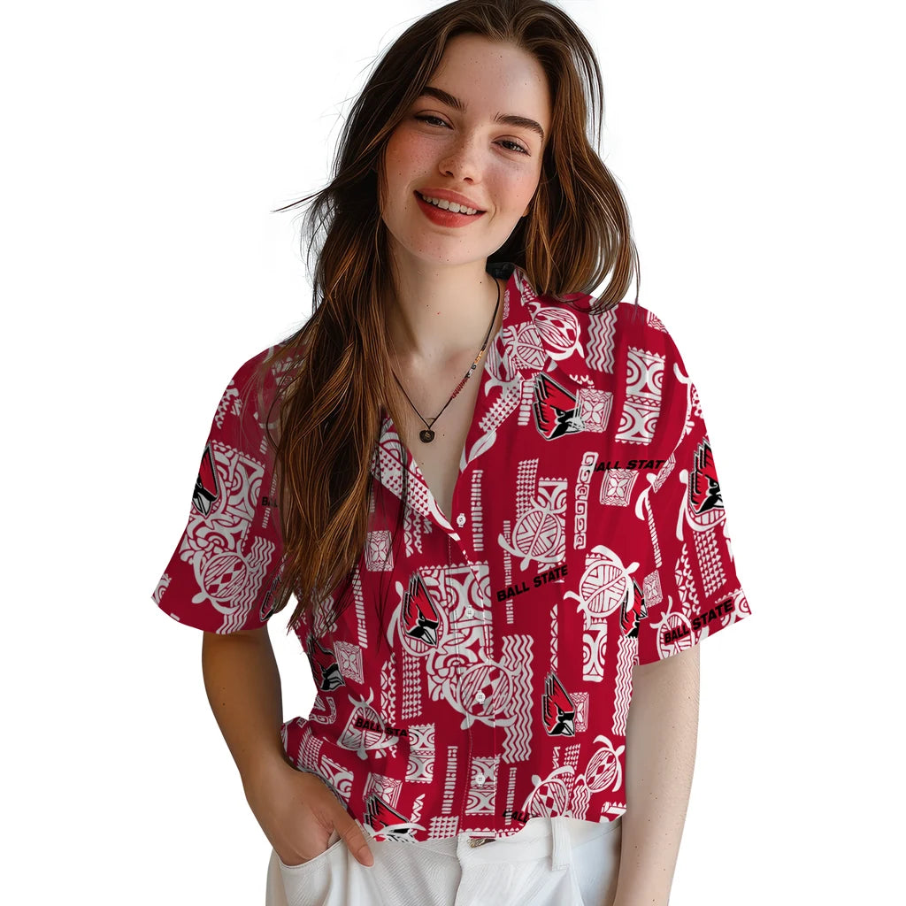 Ball State Cardinals Hawaiian Shirt - Turtle Lines | Hula Hawaiian Shirts