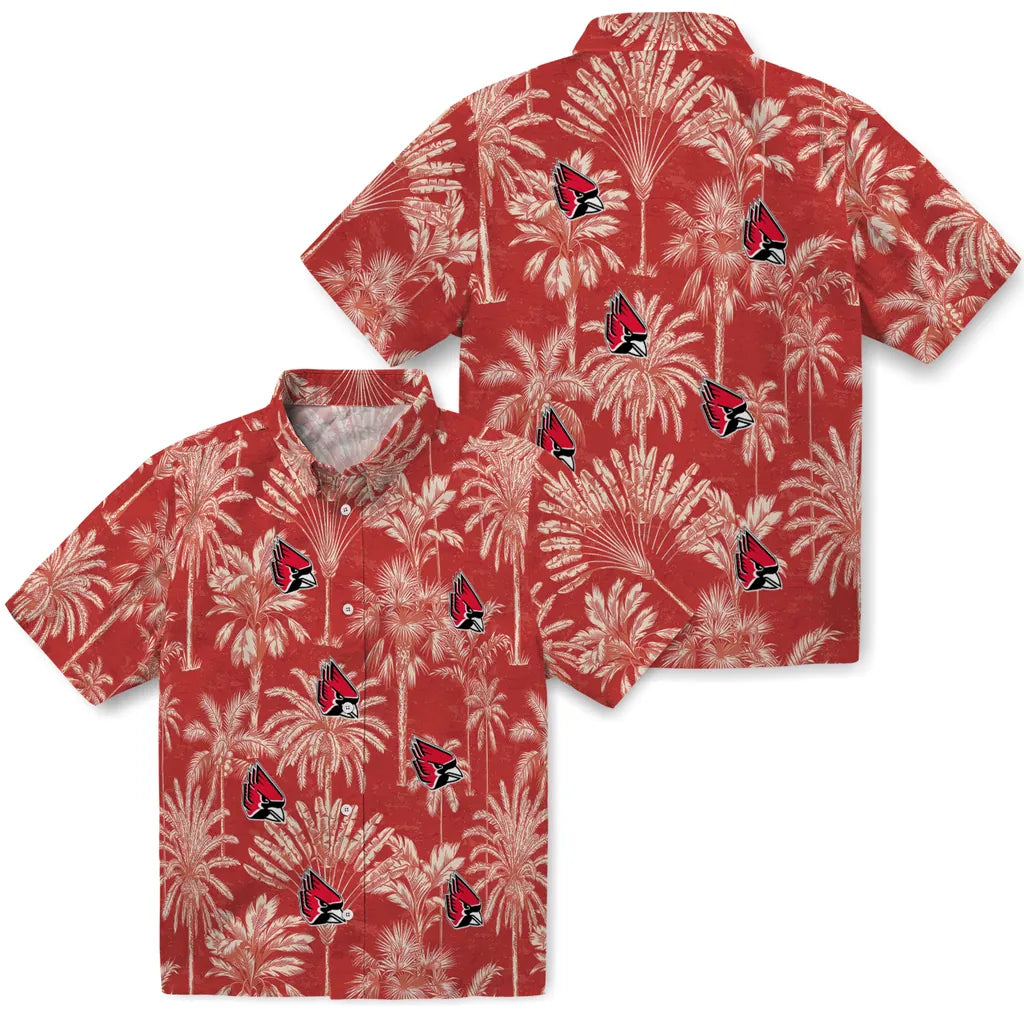 Ball State Cardinals Hawaiian Shirt - Vintage Palm Tree | Hula Hawaiian Shirts