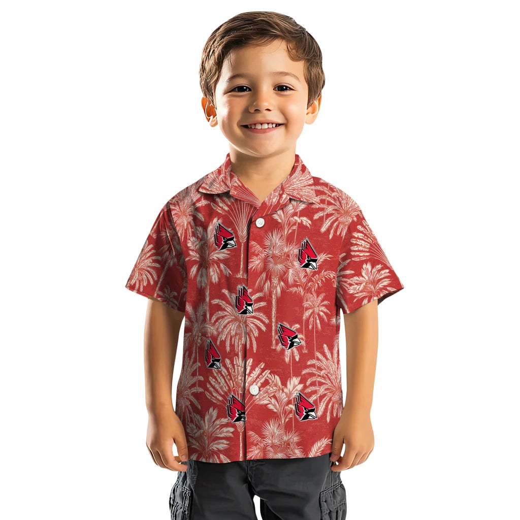 Ball State Cardinals Hawaiian Shirt - Vintage Palm Tree | Hula Hawaiian Shirts