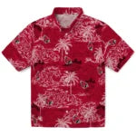 Ball State Cardinals Hawaiian Shirt - Wave Palm | Hula Hawaiian Shirts