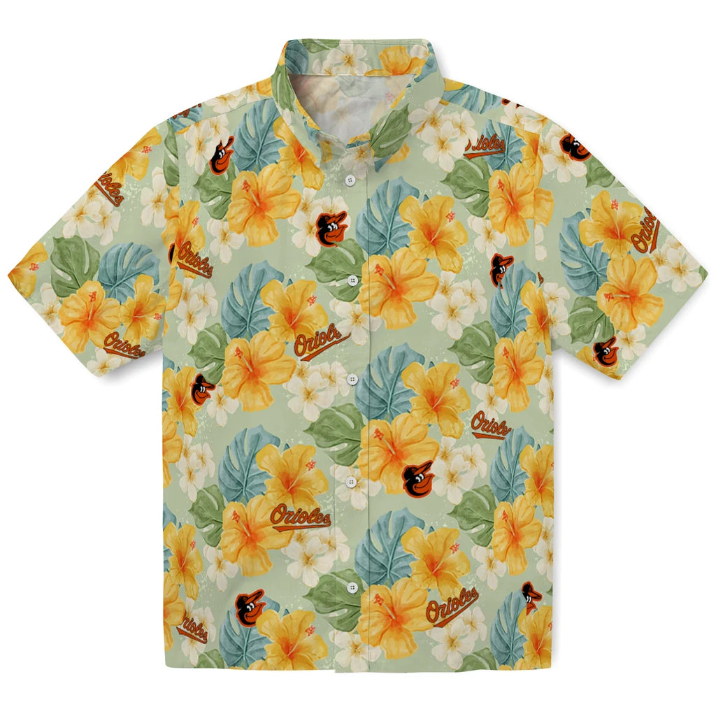 Baltimore Orioles Hawaiian Shirt - Hibiscus Mood | Hula Hawaiian Shirts