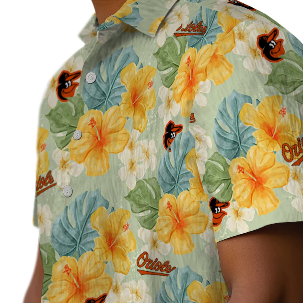 Baltimore Orioles Hawaiian Shirt - Hibiscus Mood | Hula Hawaiian Shirts