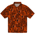 Baltimore Orioles Hawaiian Shirt - Leaf Outline | Hula Hawaiian Shirts