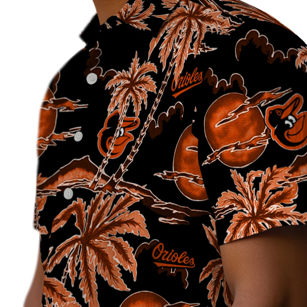 Baltimore Orioles Hawaiian Shirt - Palm Sunset | Hula Hawaiian Shirts