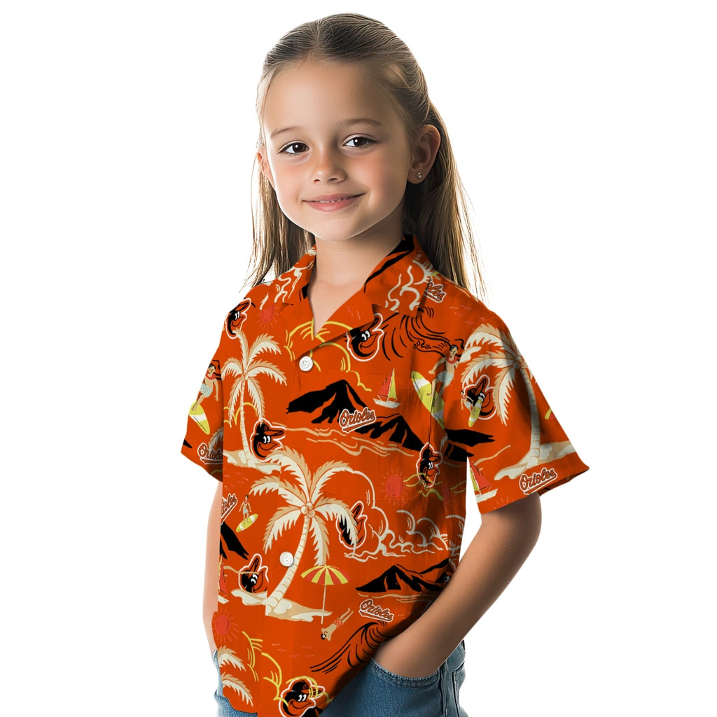 Baltimore Orioles Hawaiian Shirt - Palm Tree Island | Hula Hawaiian Shirts