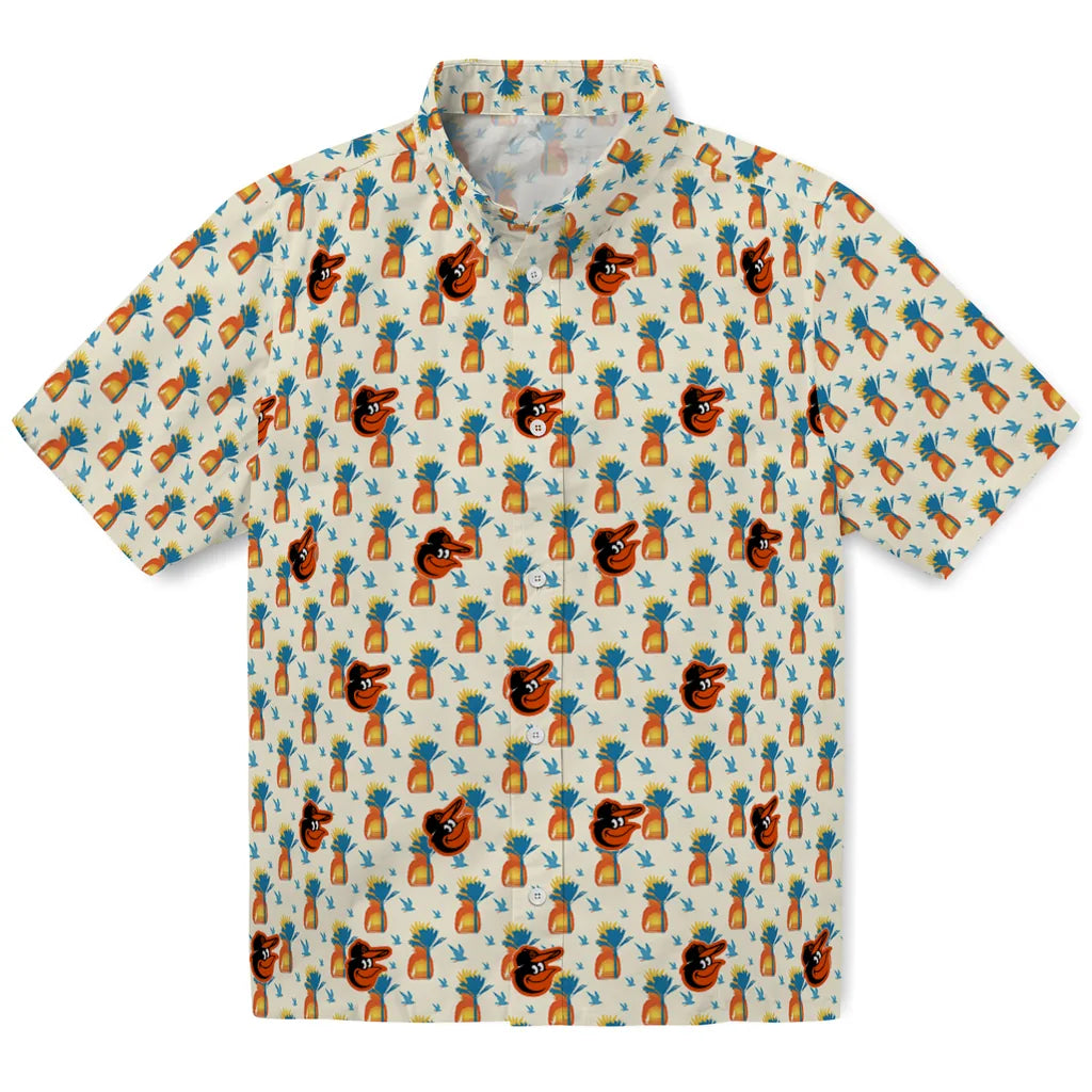 Baltimore Orioles Hawaiian Shirt - Pineapple Delight | Hula Hawaiian Shirts