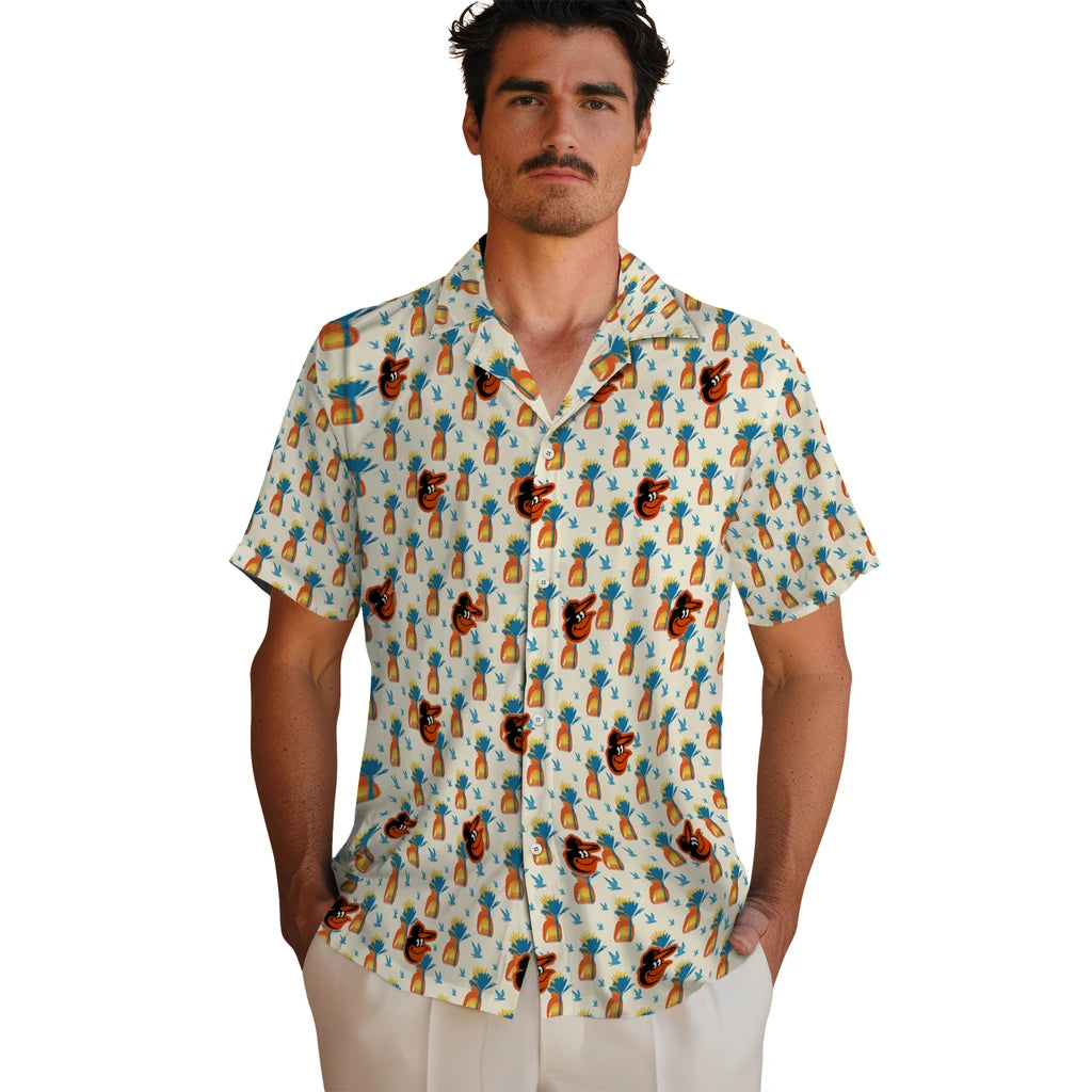 Baltimore Orioles Hawaiian Shirt - Pineapple Delight | Hula Hawaiian Shirts