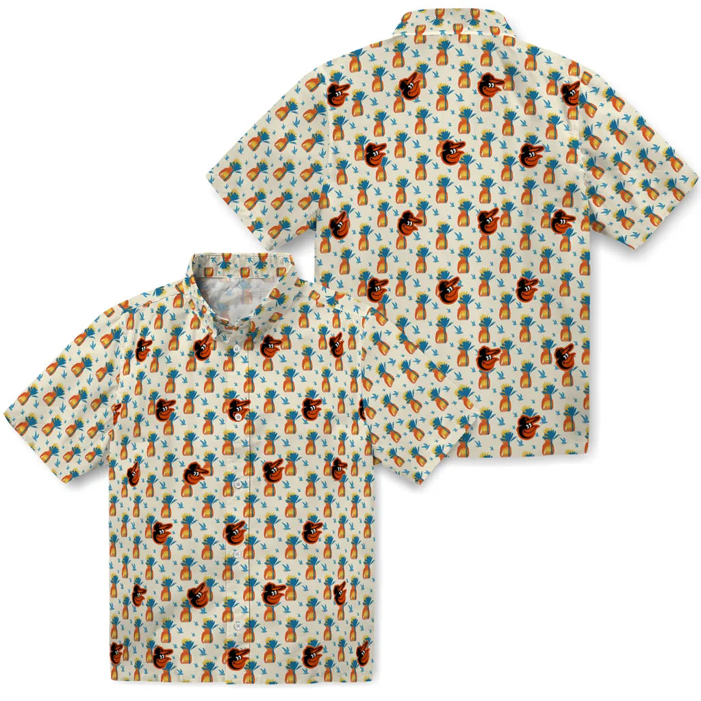 Baltimore Orioles Hawaiian Shirt - Pineapple Delight | Hula Hawaiian Shirts