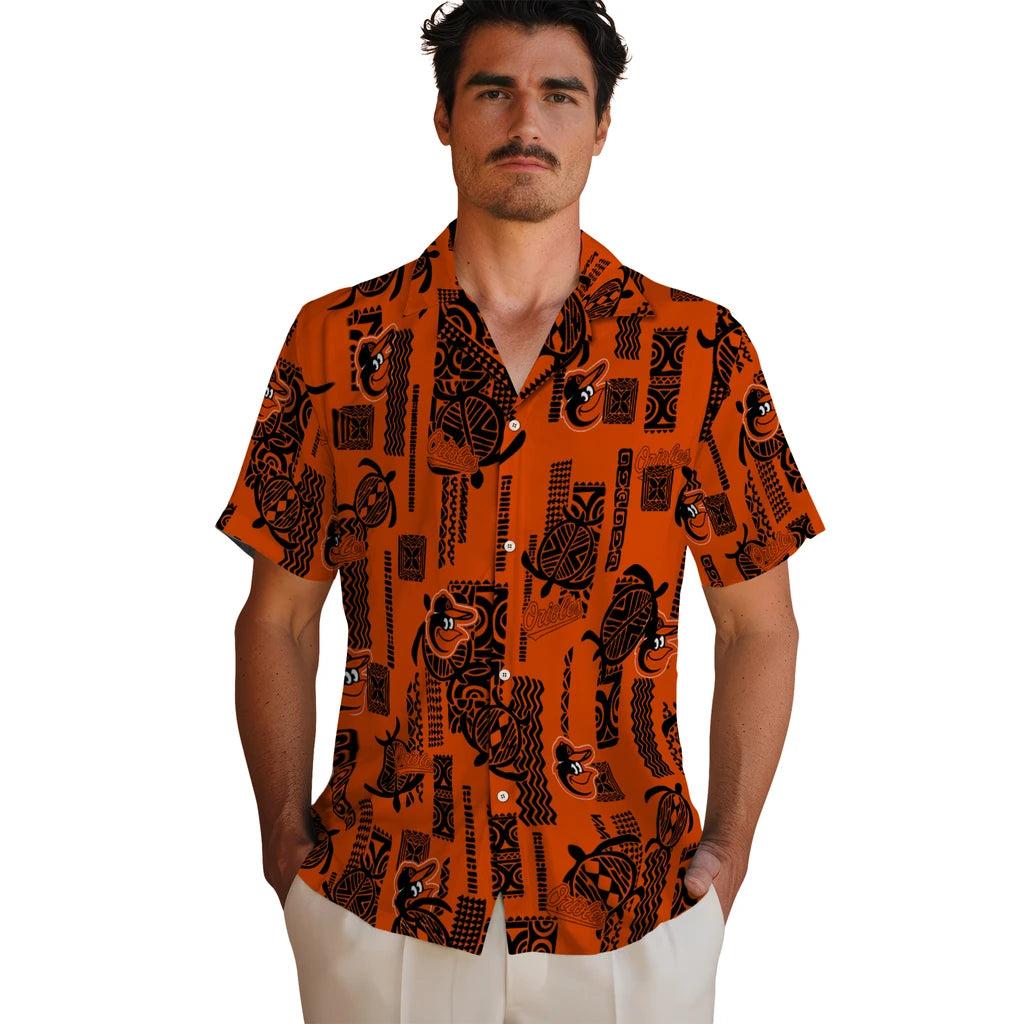 Baltimore Orioles Hawaiian Shirt - Turtle Lines | Hula Hawaiian Shirts