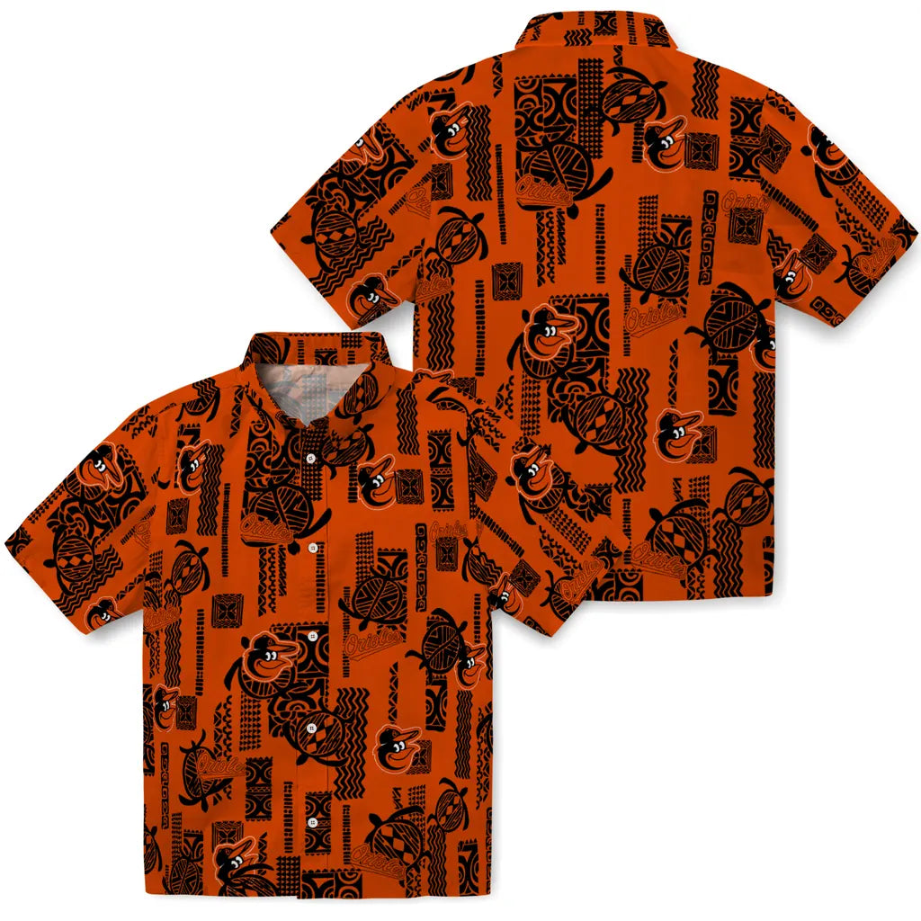 Baltimore Orioles Hawaiian Shirt - Turtle Lines | Hula Hawaiian Shirts