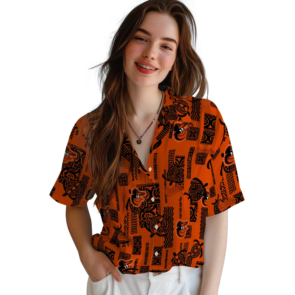 Baltimore Orioles Hawaiian Shirt - Turtle Lines | Hula Hawaiian Shirts