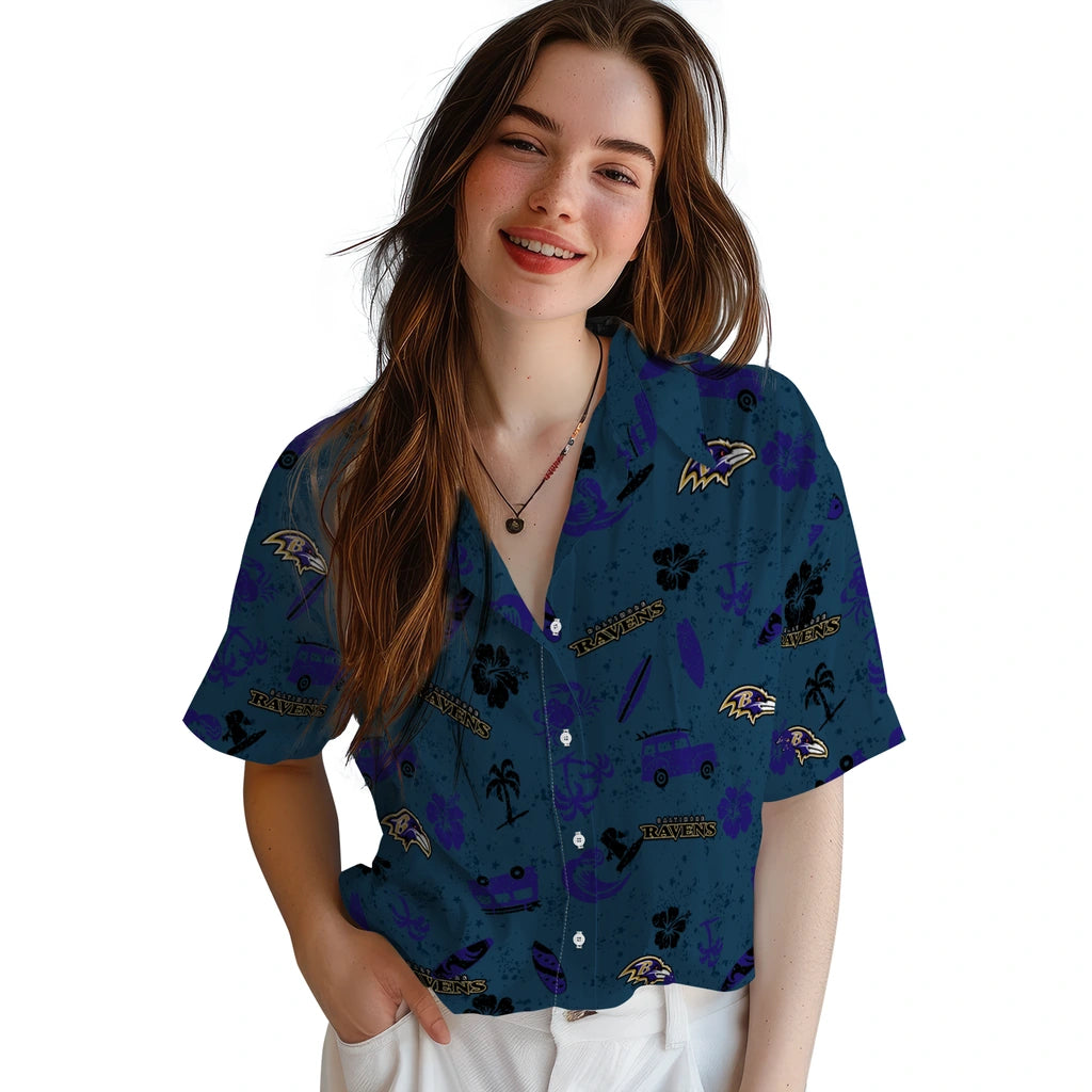 Baltimore Ravens Hawaiian Shirt - Beach Vibe | Hula Hawaiian Shirts