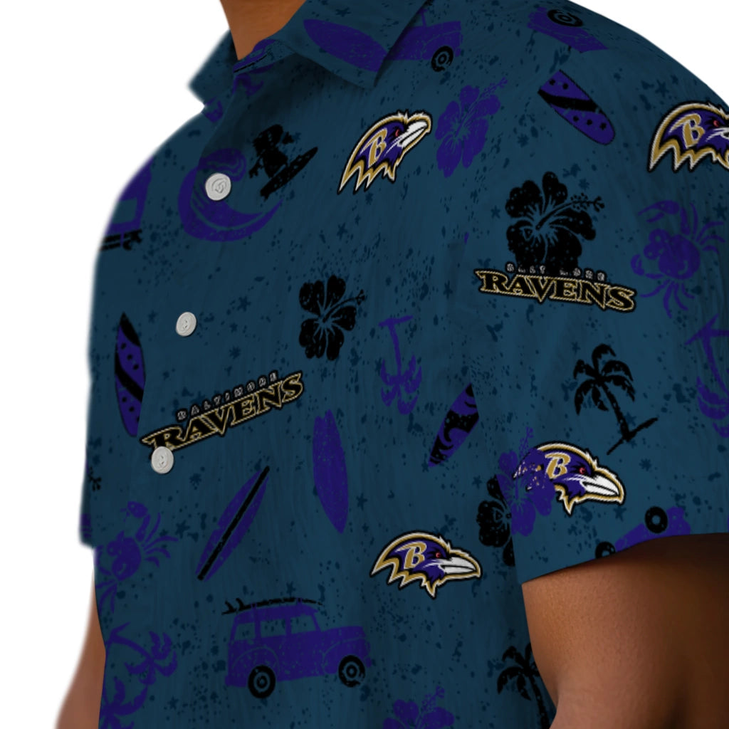 Baltimore Ravens Hawaiian Shirt - Beach Vibe | Hula Hawaiian Shirts