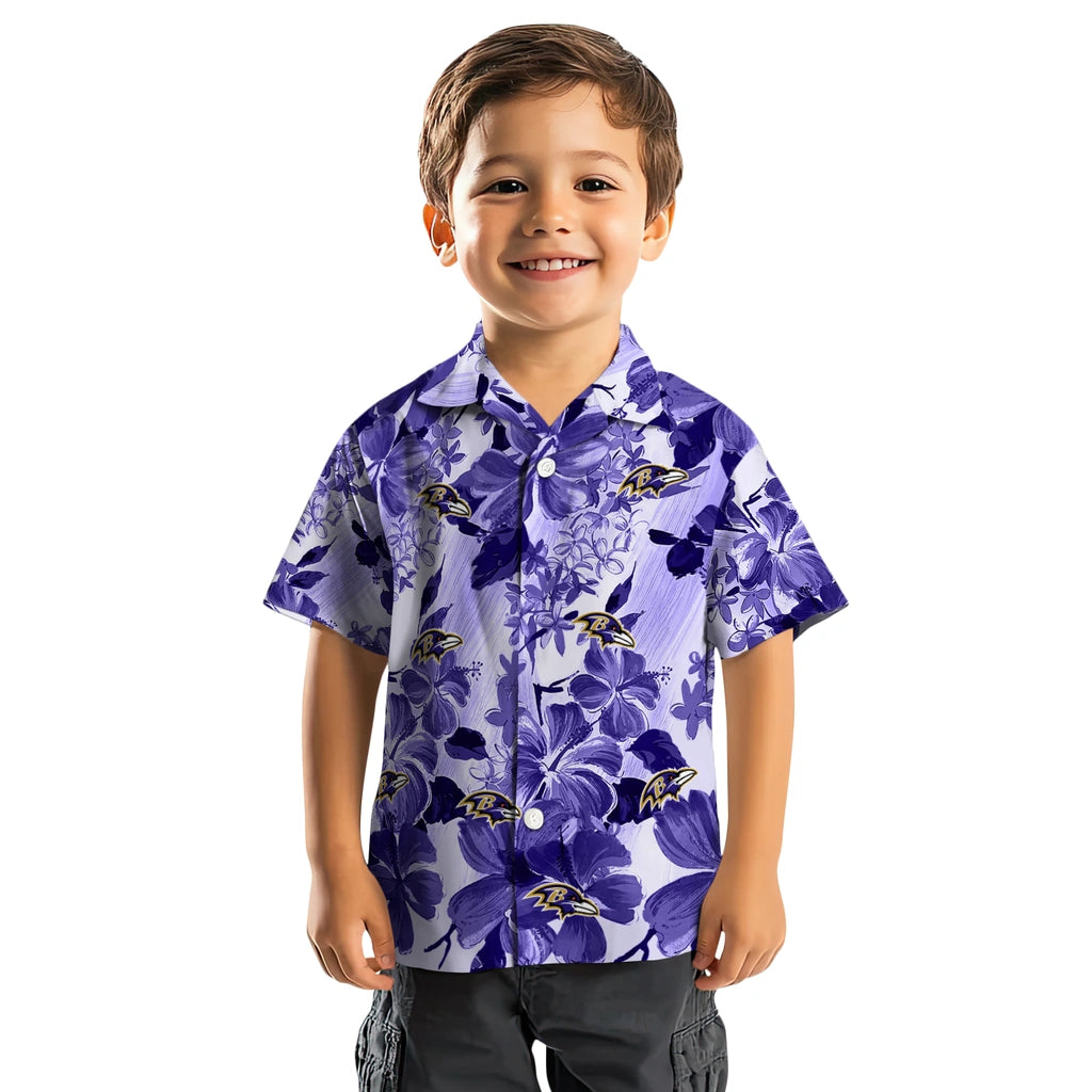 Baltimore Ravens Hawaiian Shirt - Hibiscus Arrangement | Hula Hawaiian Shirts