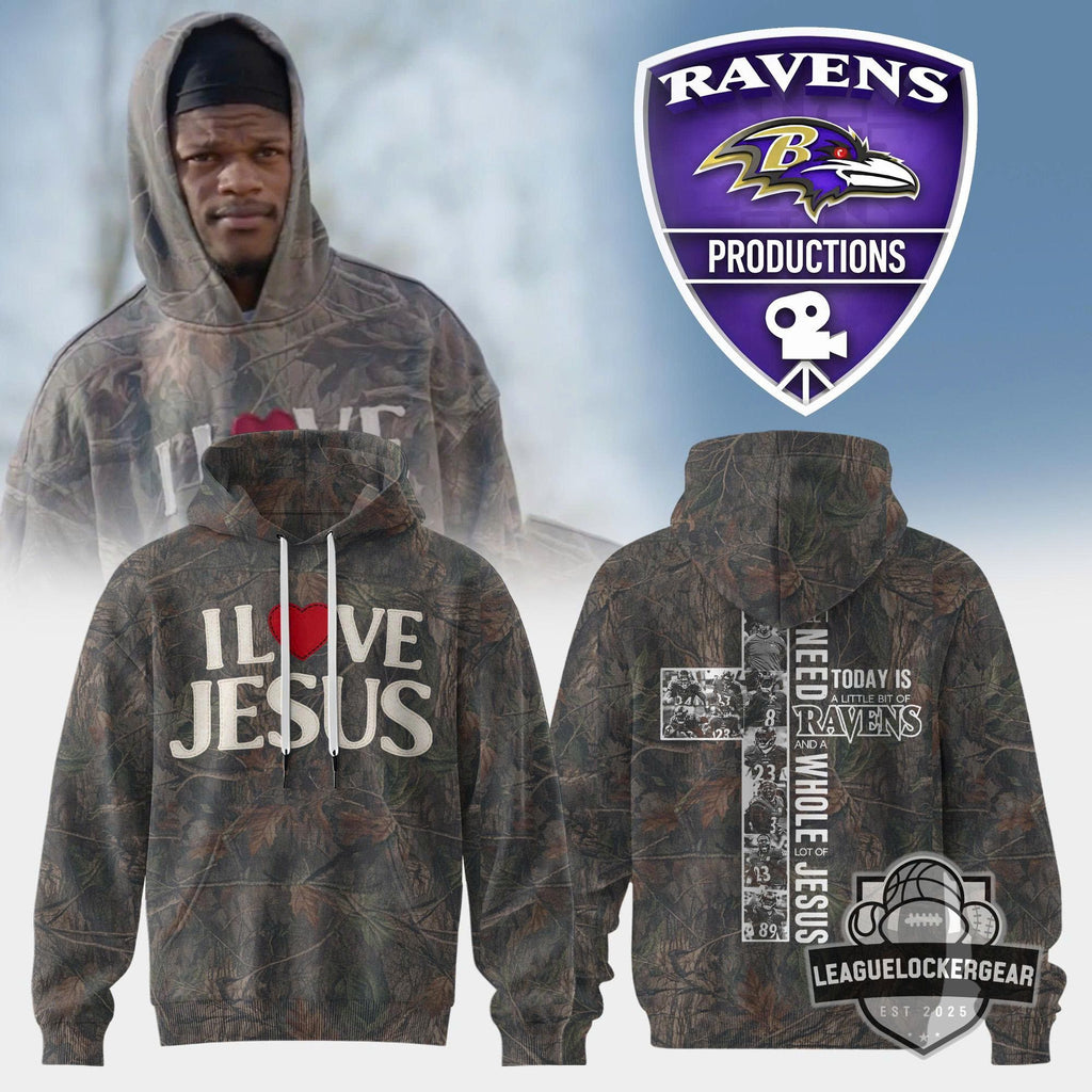 Baltimore Ravens I Love Jesus Camo Hoodie - LeagueLockerGear
