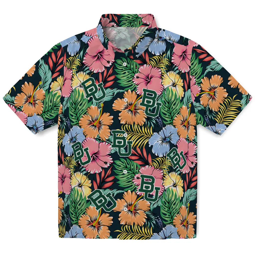 Baylor Bears Hawaiian Shirt - Brilliant Hibiscus Garden | Hula Hawaiian Shirts