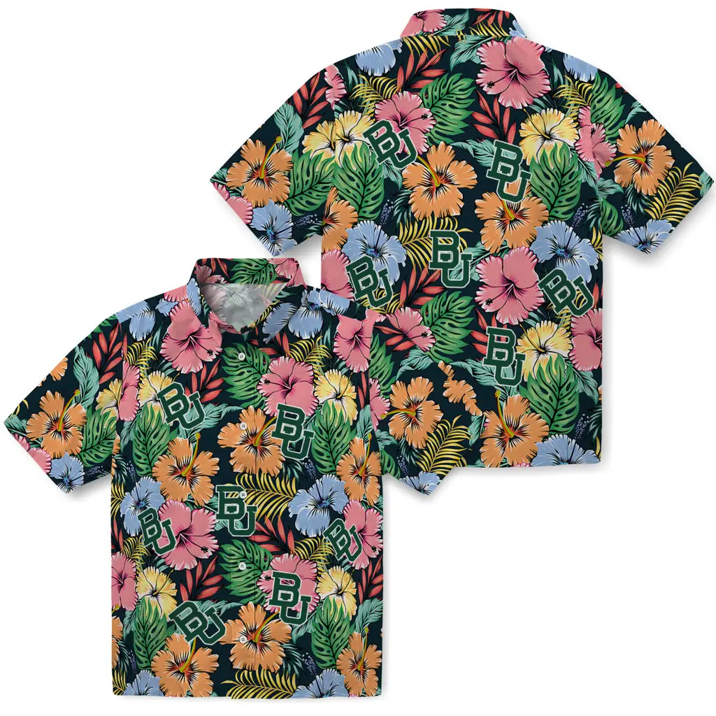 Baylor Bears Hawaiian Shirt - Brilliant Hibiscus Garden | Hula Hawaiian Shirts