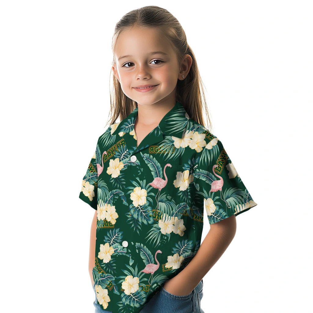 Baylor Bears Hawaiian Shirt - Flamingo and Hibiscus | Hula Hawaiian Shirts