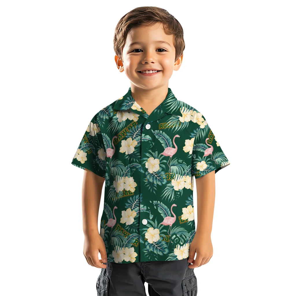 Baylor Bears Hawaiian Shirt - Flamingo and Hibiscus | Hula Hawaiian Shirts