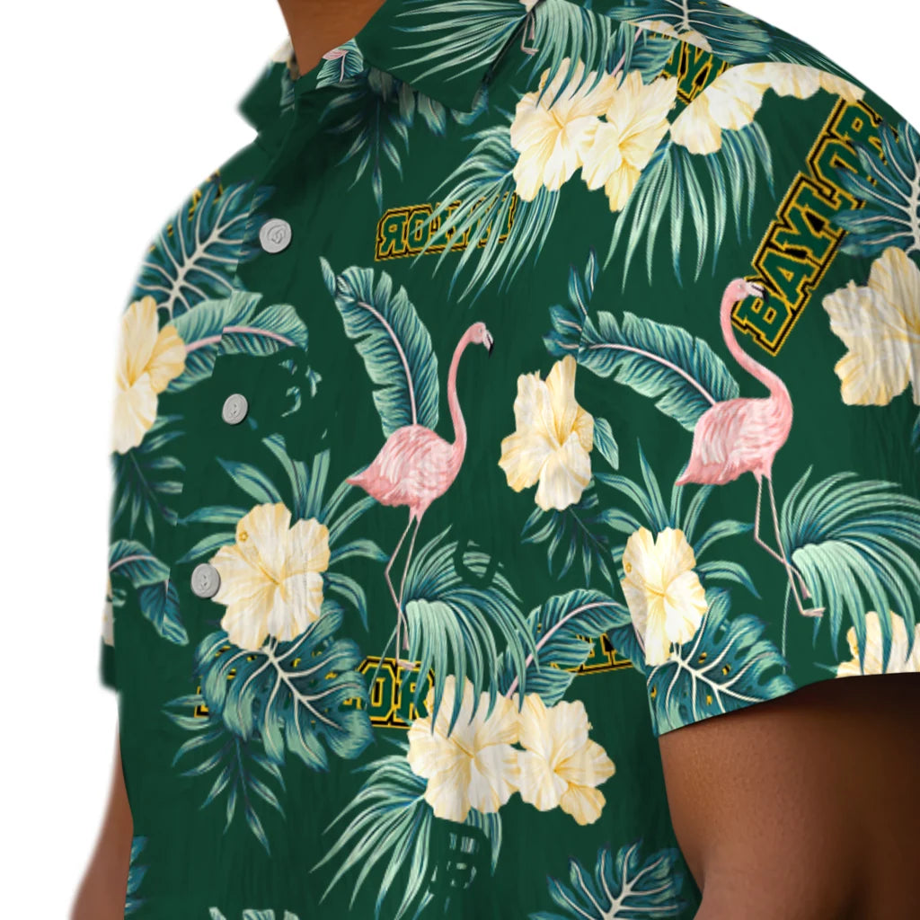 Baylor Bears Hawaiian Shirt - Flamingo and Hibiscus | Hula Hawaiian Shirts