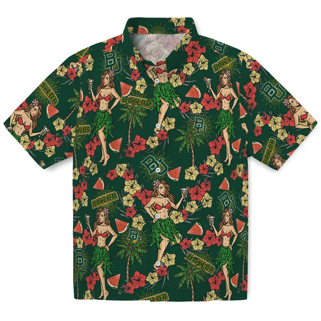 Baylor Bears Hawaiian Shirt - Hawaiian Girls Design | Hula Hawaiian Shirts