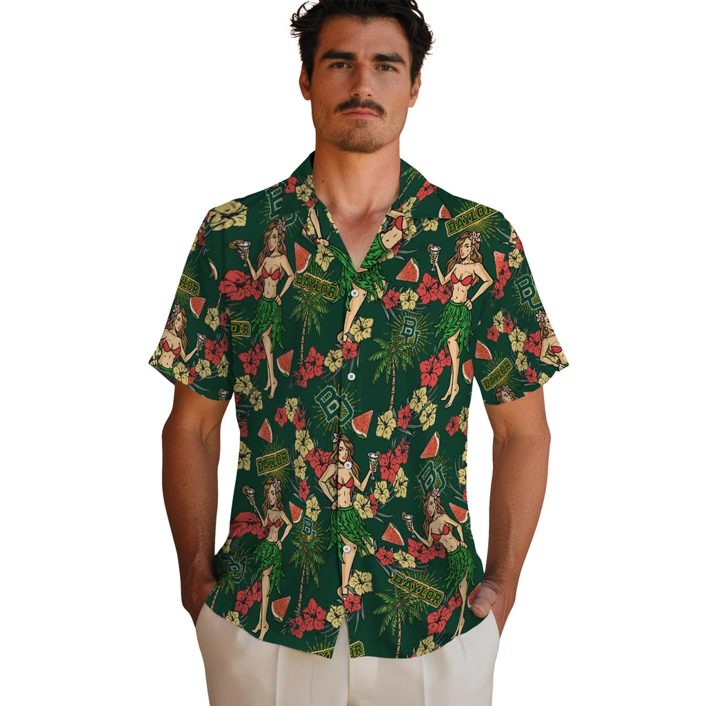 Baylor Bears Hawaiian Shirt - Hawaiian Girls Design | Hula Hawaiian Shirts