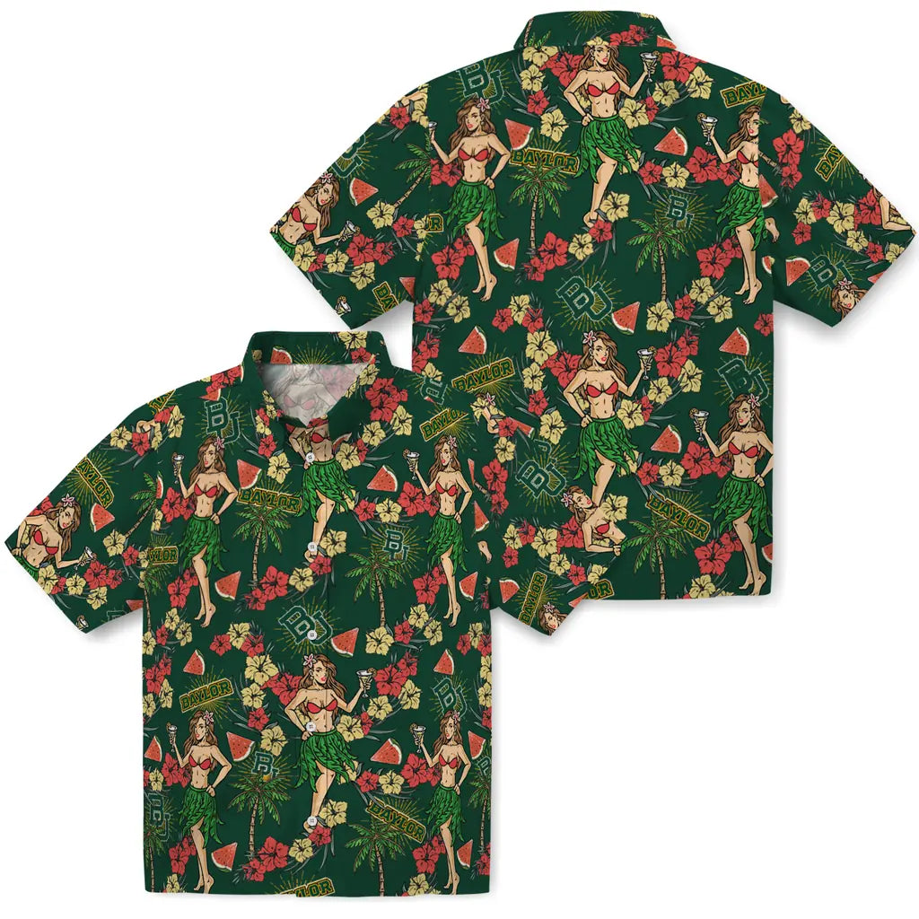 Baylor Bears Hawaiian Shirt - Hawaiian Girls Design | Hula Hawaiian Shirts
