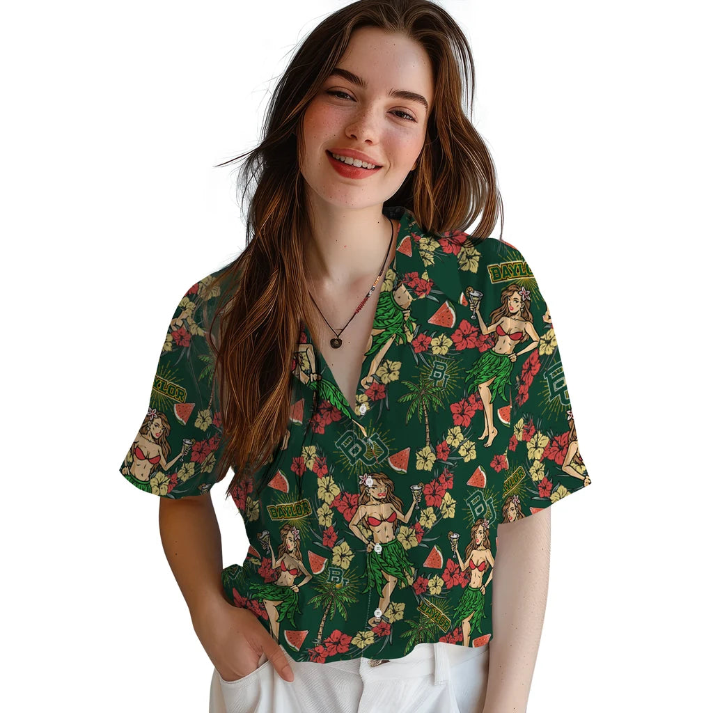 Baylor Bears Hawaiian Shirt - Hawaiian Girls Design | Hula Hawaiian Shirts