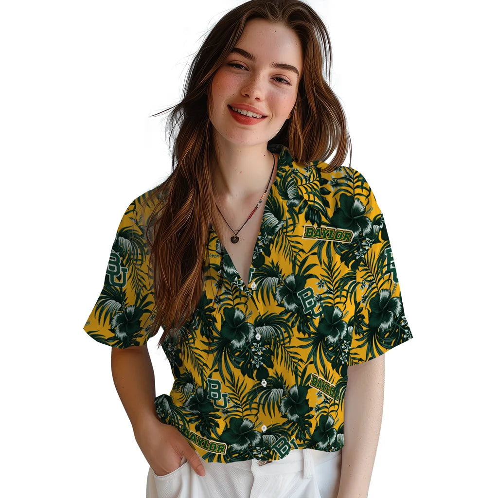 Baylor Bears Hawaiian Shirt - Hibiscus Exotic | Hula Hawaiian Shirts