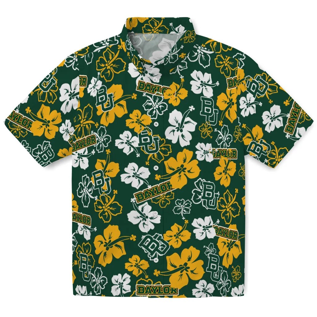 Baylor Bears Hawaiian Shirt - Hibiscus Flower Design | Hula Hawaiian Shirts