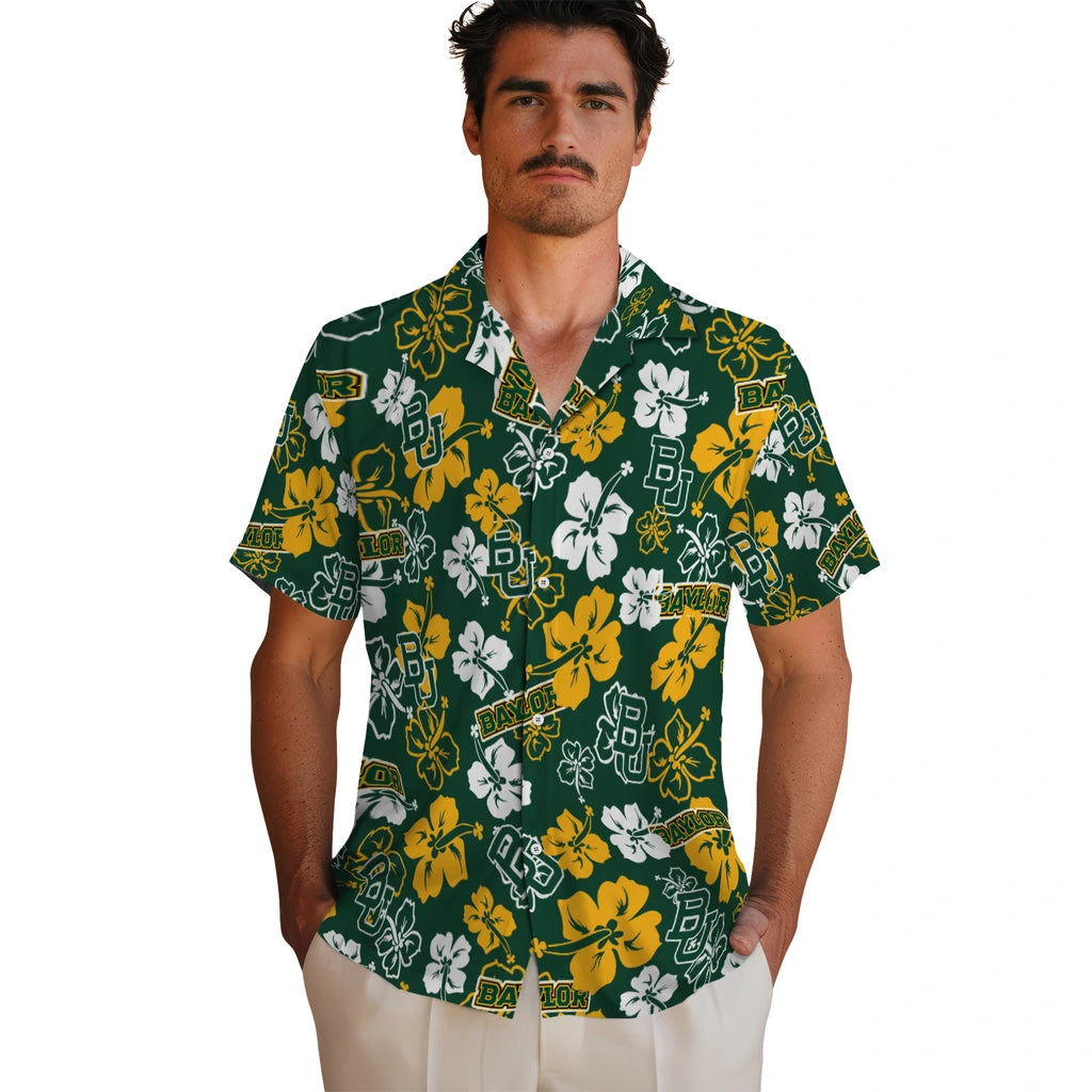 Baylor Bears Hawaiian Shirt - Hibiscus Flower Design | Hula Hawaiian Shirts