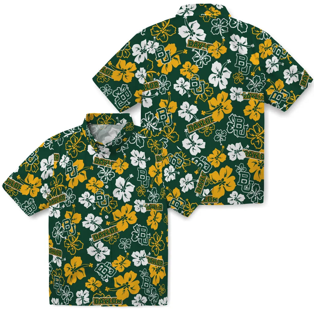 Baylor Bears Hawaiian Shirt - Hibiscus Flower Design | Hula Hawaiian Shirts