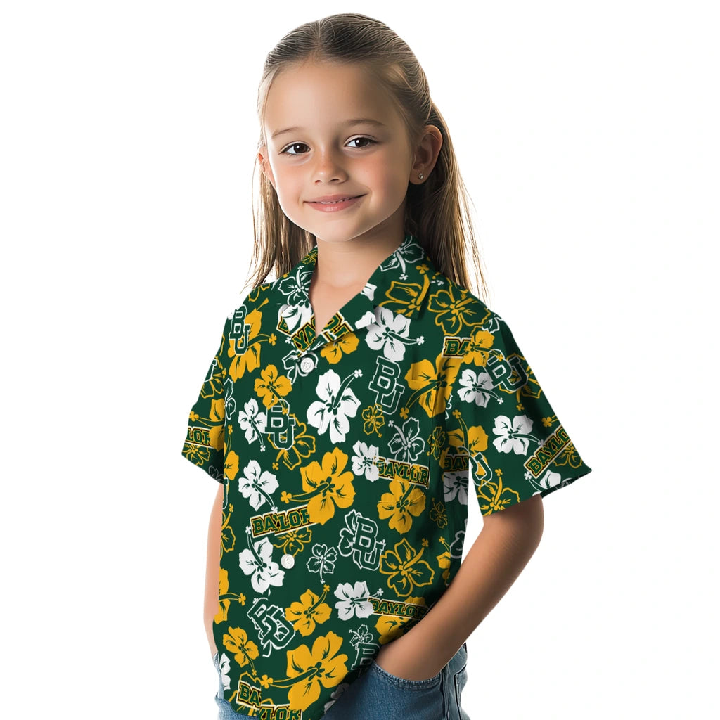 Baylor Bears Hawaiian Shirt - Hibiscus Flower Design | Hula Hawaiian Shirts