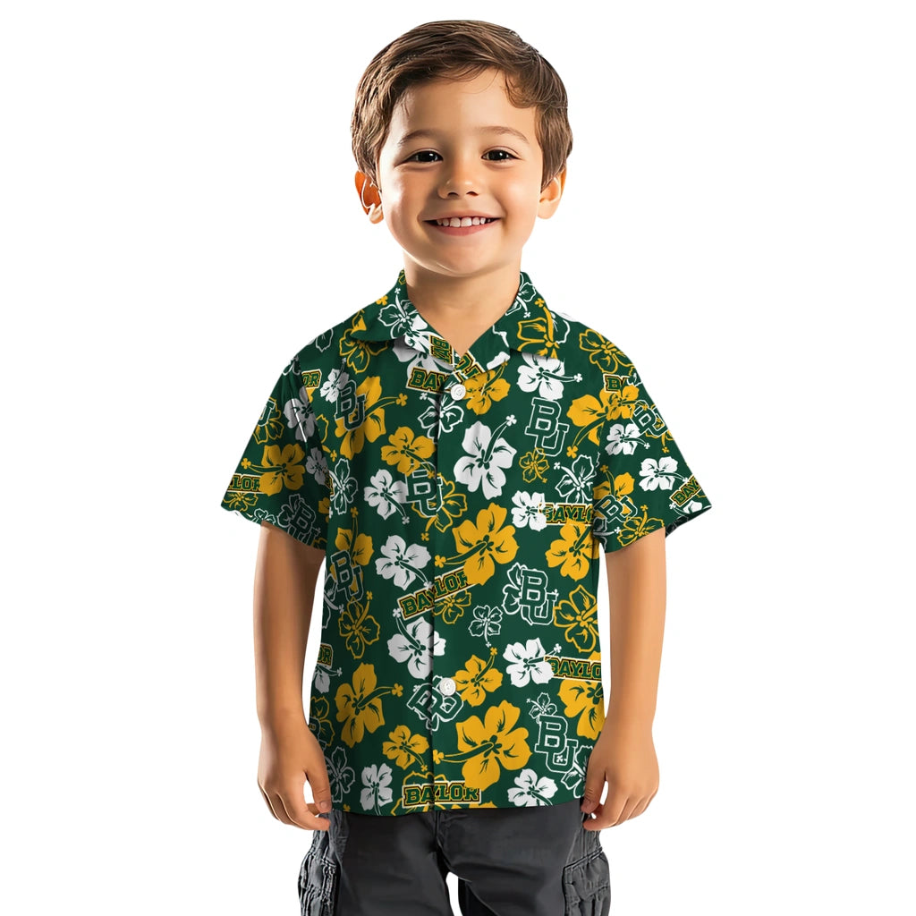 Baylor Bears Hawaiian Shirt - Hibiscus Flower Design | Hula Hawaiian Shirts