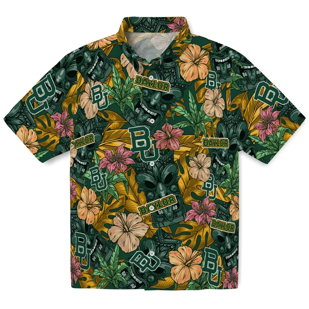 Baylor Bears Hawaiian Shirt - Hibiscus Tiki Jungle | Hula Hawaiian Shirts