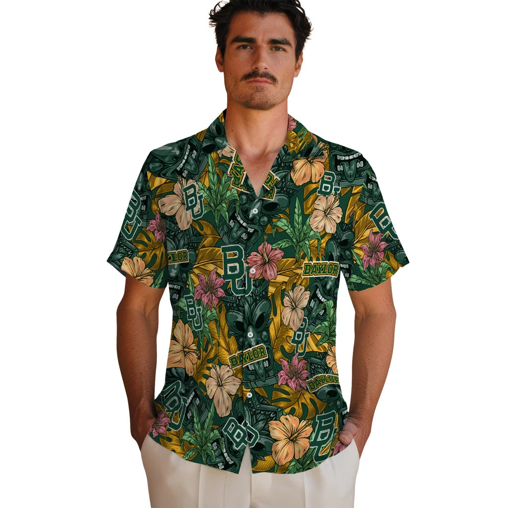 Baylor Bears Hawaiian Shirt - Hibiscus Tiki Jungle | Hula Hawaiian Shirts