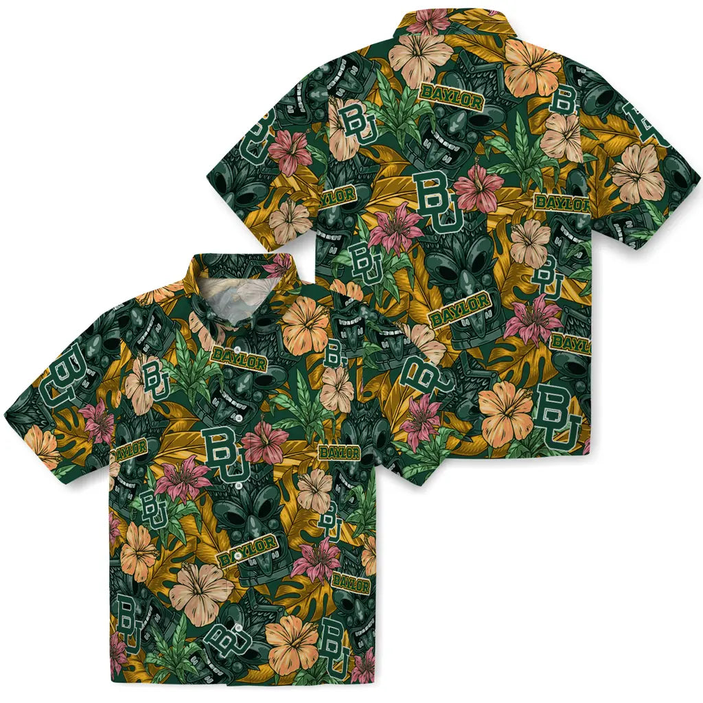 Baylor Bears Hawaiian Shirt - Hibiscus Tiki Jungle | Hula Hawaiian Shirts