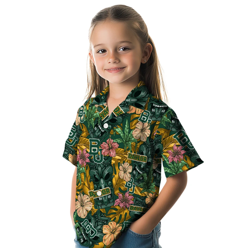Baylor Bears Hawaiian Shirt - Hibiscus Tiki Jungle | Hula Hawaiian Shirts