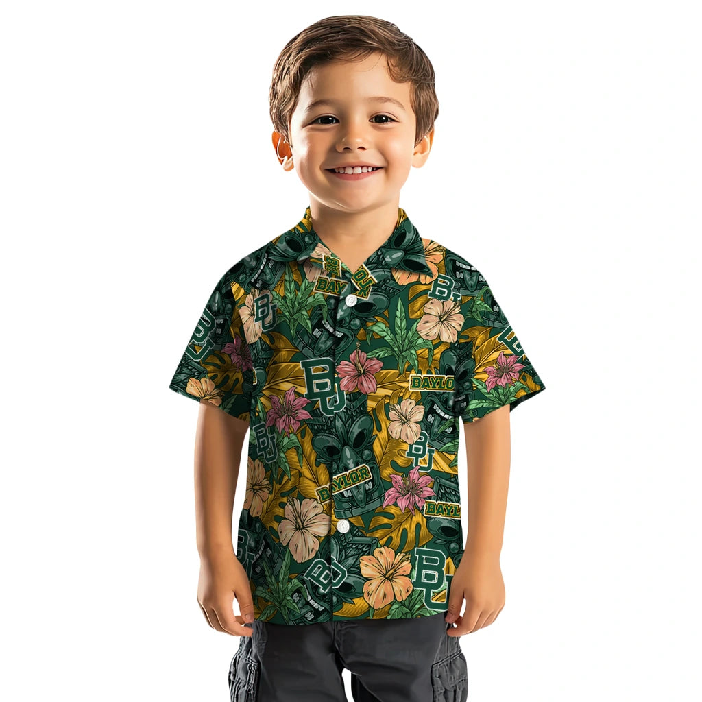 Baylor Bears Hawaiian Shirt - Hibiscus Tiki Jungle | Hula Hawaiian Shirts