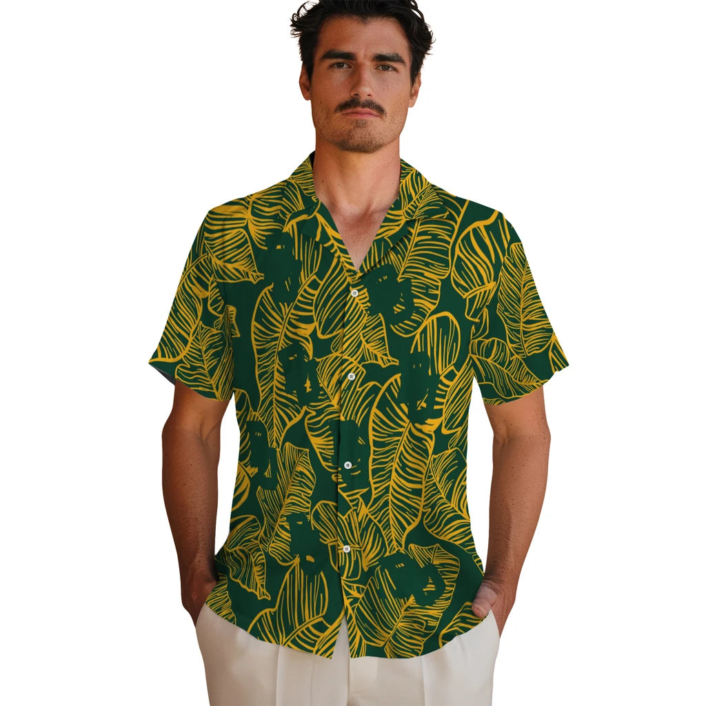 Baylor Bears Hawaiian Shirt - Leaf Outline | Hula Hawaiian Shirts