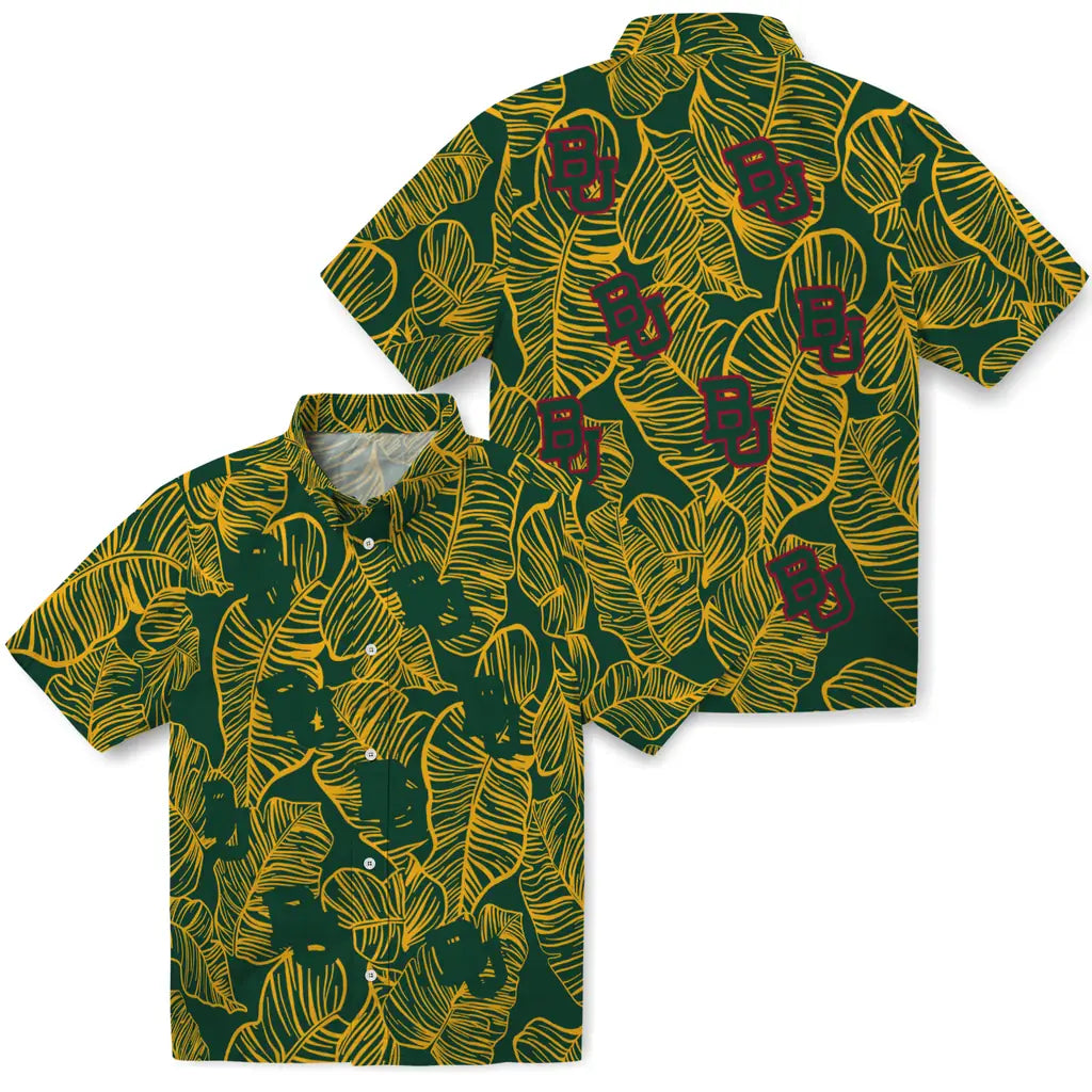 Baylor Bears Hawaiian Shirt - Leaf Outline | Hula Hawaiian Shirts