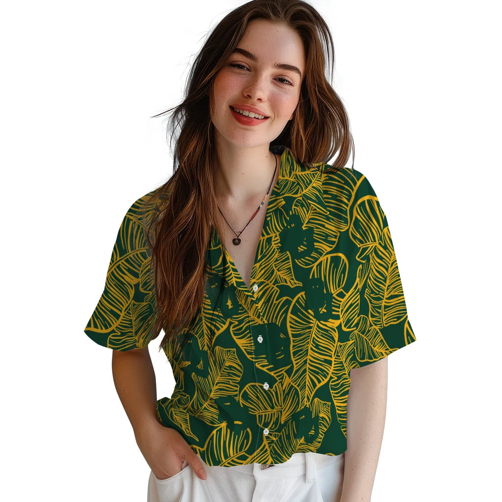 Baylor Bears Hawaiian Shirt - Leaf Outline | Hula Hawaiian Shirts